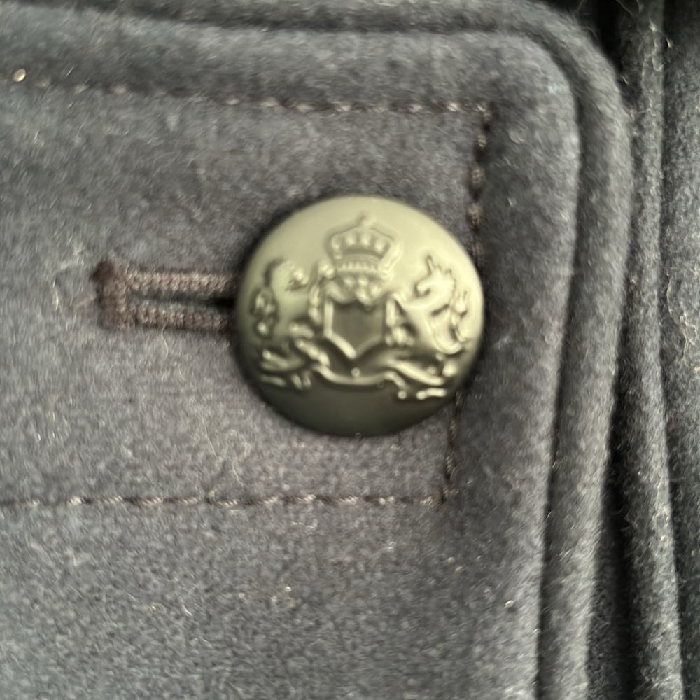Banana Republic Wool Melton Militia Coat Navy Blue Size 4 - Picture 5 of 8
